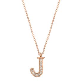 Gumush T6734 Gümüş Rose J Harfi Kadın Kolye