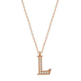 Gumush T6736 Gümüş Rose L Harfi Kadın Kolye