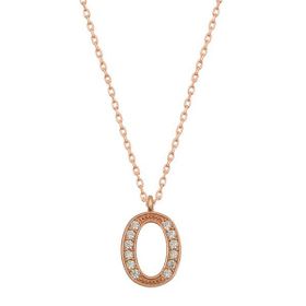 Gumush T6739 Gümüş Rose O Harfi Kadın Kolye