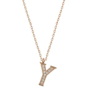 Gumush T6749 Gümüş Rose Y Harfi Kadın Kolye