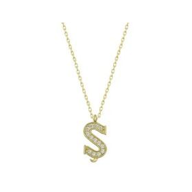 Gumush T6790 Gümüş Nazar Gold N Harfi Kadın Kolye