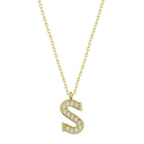 Gumush T6790 Gümüş Nazar Gold N Harfi Kadın Kolye