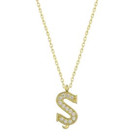 Gumush T6790 Gümüş Nazar Gold N Harfi Kadın Kolye