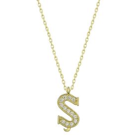 Gumush T6790 Gümüş Nazar Gold N Harfi Kadın Kolye