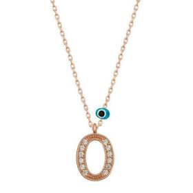 Gumush T6884 Nazar Rose O Harfi Kadın Gümüş Kolye