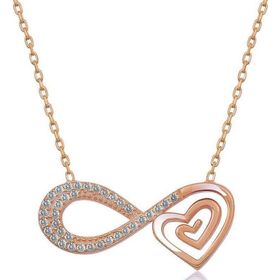 Gumush T6920 Rose Kalpli Sonsuzluk Kadın Gümüş Kolye