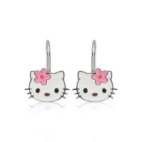 Gumush T6945 Gümüş Kedi Sallantılı Çocuk Küpe