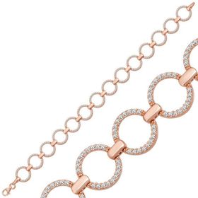 Gumush T6954 Rose Yuvarlak Taşlı Kadın Gümüş Bileklik