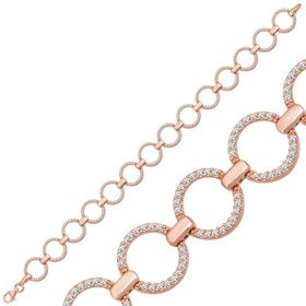 Gumush T6954 Rose Yuvarlak Taşlı Kadın Gümüş Bileklik