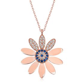 Gumush T7015 Rose Nazarlı Papatya Kadın Gümüş Kolye