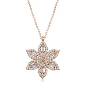 Gumush T7023 Rose Nergiz Çiçeği Kadın Gümüş Kolye