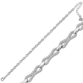 Gumush T7030 Gümüş Zirkon Taşlı Kadın Bileklik