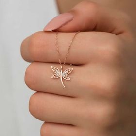 Gumush T7075 Rose Yusufçuk Kadın Gümüş Kolye