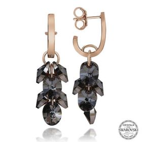 Gumush T7086 Swarovski Crystal Taşlı Salkım Sallantılı Kadın Gümüş Küpe