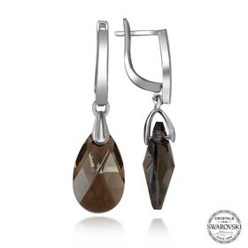 Gumush T7117 Swarovski Crystal Taşlı Damla Sallantılı Kadın Gümüş Küpe
