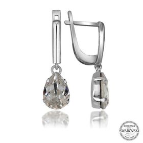 Gumush T7118 Swarovski Crystal Taşlı Damla Sallantılı Kadın Gümüş Küpe
