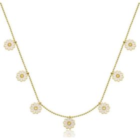 Gumush T7144 Gold Papatya Şans Kadın Gümüş Kolye