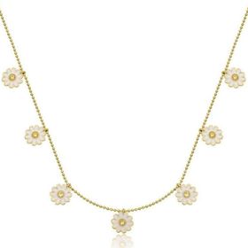 Gumush T7144 Gold Papatya Şans Kadın Gümüş Kolye