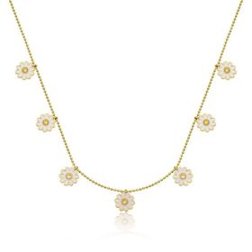 Gumush T7144 Gold Papatya Şans Kadın Gümüş Kolye