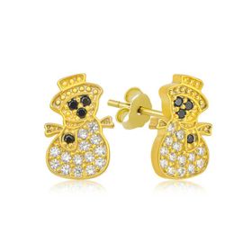 Gumush T7155 Gold Kardan Adam Kadın Gümüş Küpe