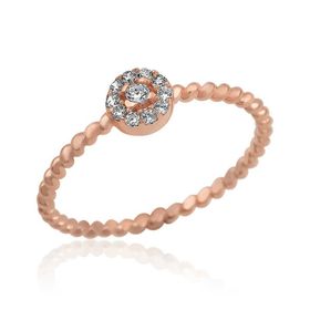 Gumush T7160 Gümüş Rose Zirkon Taşlı Kadın Yüzük