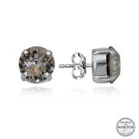 Gumush T7175 Swarovski Crystal Taşlı Çivili Kadın Gümüş Küpe