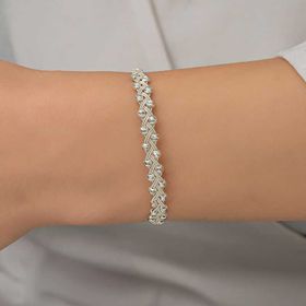 Gumush T7224 Gümüş Kazaziye Örgü Bileklik