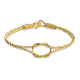 Gumush T7234 Gümüş Gold Dilek Düğüm Kazaziye Örgü Bileklik