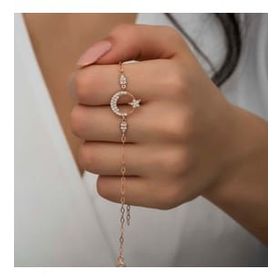 Gumush T7255 Rose Ay Yıldız Kadın Gümüş Bileklik
