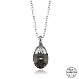 Gumush T7271 Swarovski Crystal Taşlı Oval Kadın Gümüş Kolye