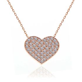 Gumush T7285 Rose Kalp Kadın Gümüş Kolye