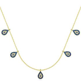 Gumush T7314 Gold Nazarlı Şans Kadın Gümüş Kolye
