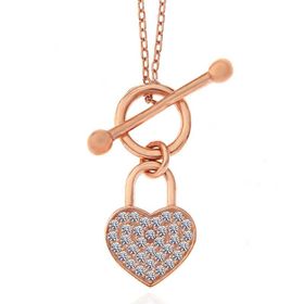 Gumush T7355 Rose Sallantılı Kalp Kadın Gümüş Kolye