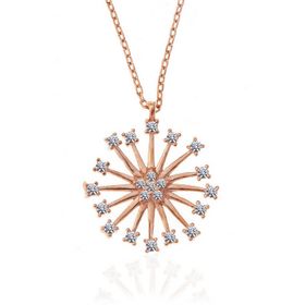 Gumush T7375 Rose Çiçek Kadın Gümüş Kolye