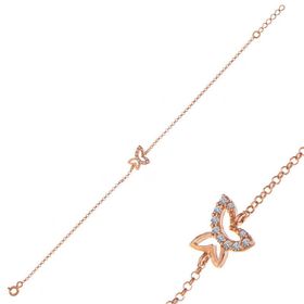 Gumush ​T7380 Gümüş Rose Kelebek Kadın Bileklik