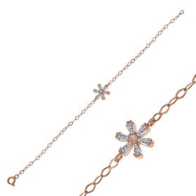 Gumush T7382 Rose Çiçek Kadın Gümüş Bileklik