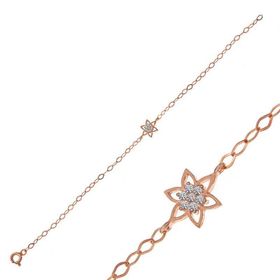 Gumush T7382 Rose Çiçek Kadın Gümüş Bileklik