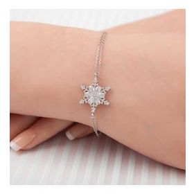 Gumush T7421 ​Kar Çiçeği Kadın Gümüş Bileklik