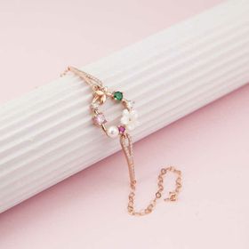 Gumush T7458 Rose Kalp Manolya Çiçeği Kelebek Kadın Gümüş Bileklik