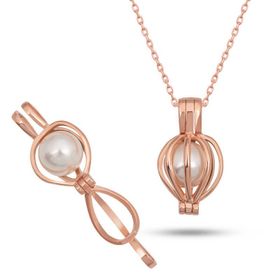 Gumush T7464 Rose Beyaz İncili Kadın Gümüş Kolye