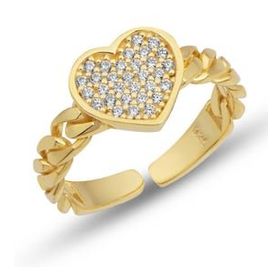 Gumush T7466 Ayarlanabilir Gold Kalpli Kadın Gümüş Yüzük