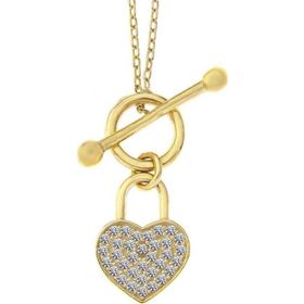 Gumush T7482 Gold Sallantılı Kalp Kadın Gümüş Kolye