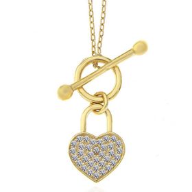 Gumush T7482 Gold Sallantılı Kalp Kadın Gümüş Kolye