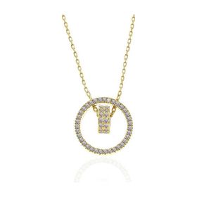 Gumush T7487 Gümüş Gold İç İçe Geçmiş Halka Kadın Kolye