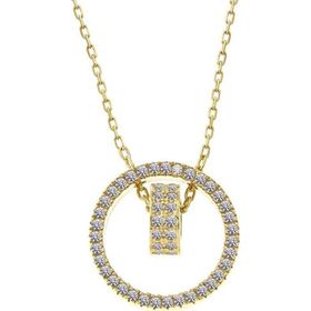 Gumush T7487 Gümüş Gold İç İçe Geçmiş Halka Kadın Kolye