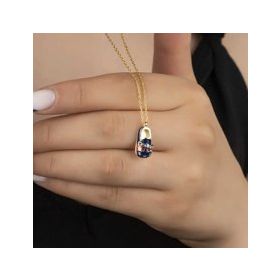 Gumush T7543 Gold Erkek Çocuk Pabuç Kadın Gümüş Kolye