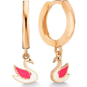 Gumush T7551 Rose Kuğu Sallantılı Kadın Gümüş Küpe