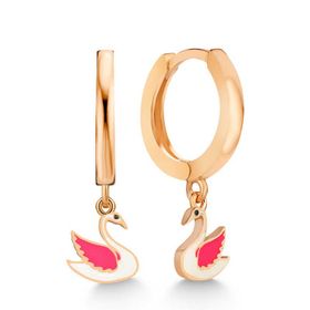 Gumush T7551 Rose Kuğu Sallantılı Kadın Gümüş Küpe