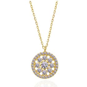 Gumush T7574 Gold Çiçek Kadın Gümüş Kolye