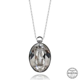 Gumush T7584 Swarovski Crystal Taşlı Oval Kadın Gümüş Kolye